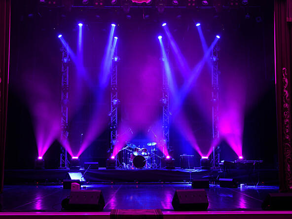 Music stage with drums